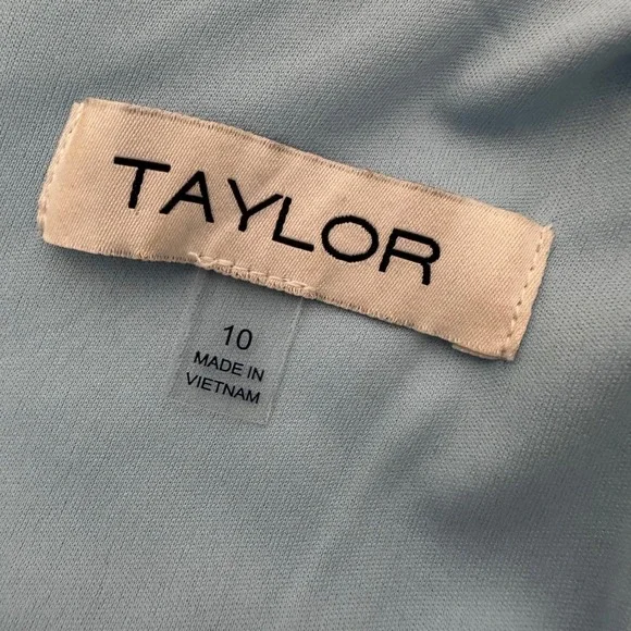 Taylor Womens Blue White Tweed Checkered Belted Sleeveless Shift Dress Size 10 - Picture 6 of 8